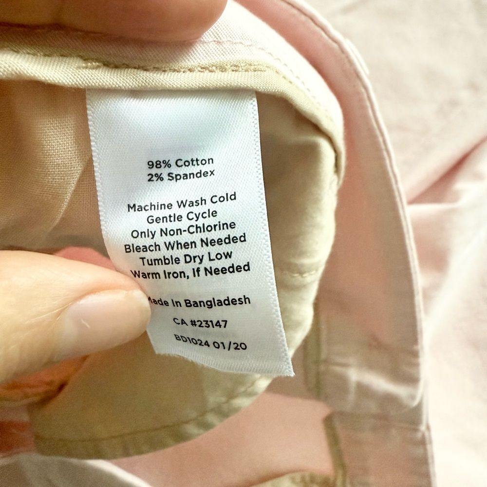 Talbots Cotton Blend Cropped Trouser in Light Pink - Size 14 - Picture 4 of 5